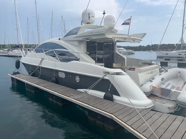 Exterior view of AMBRA, a Azimut 43 S motorboat at Primošten, Croatia