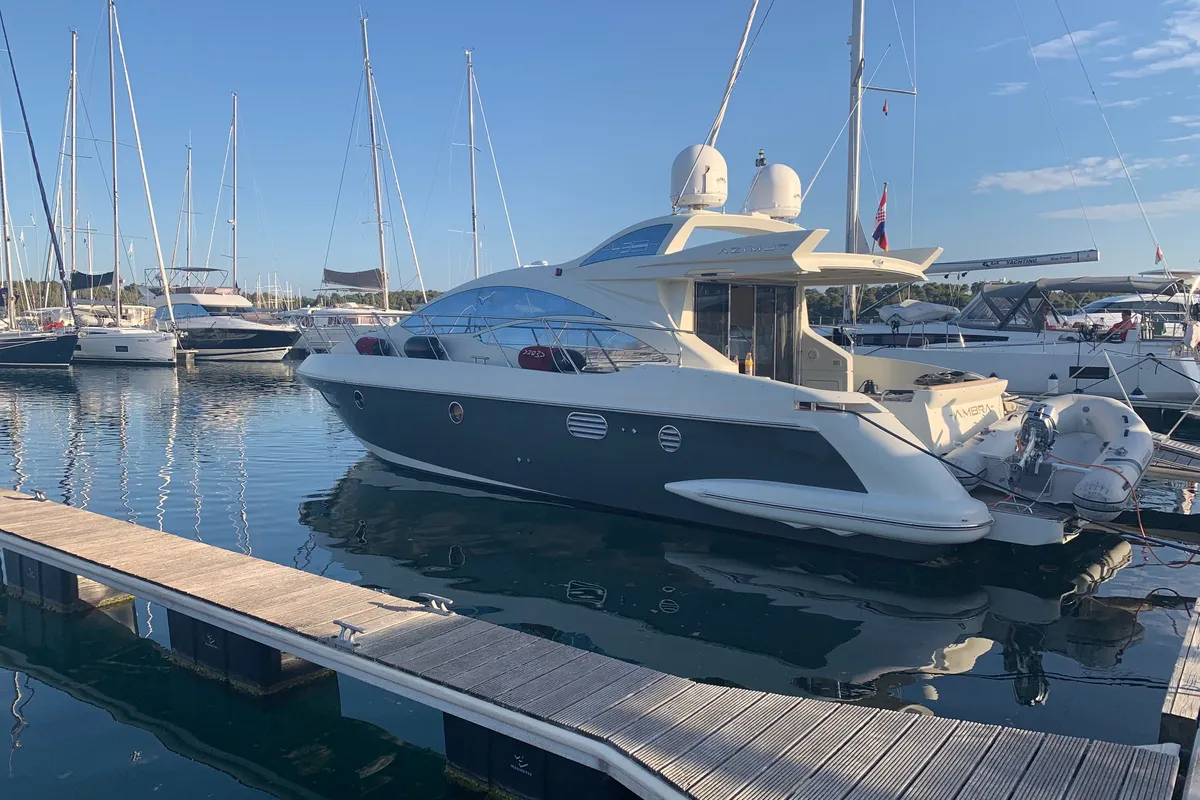 Exterior view of AMBRA, a Azimut 43 S motorboat at Primošten, Croatia