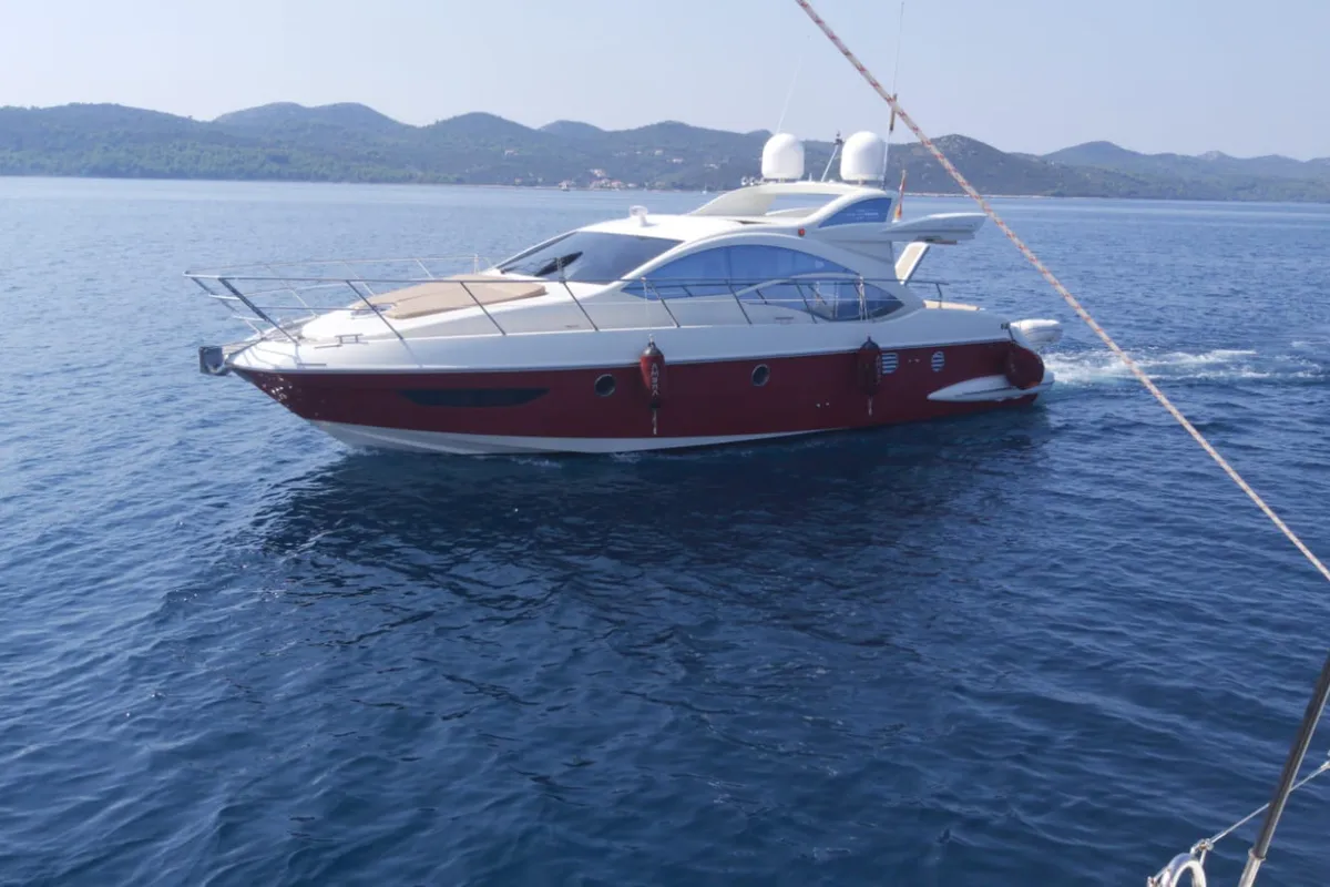 Exterior view of AMBRA, a Azimut 43 S motorboat at Primošten, Croatia