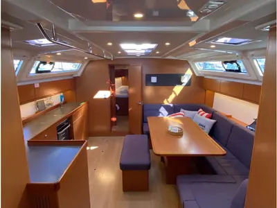 Salon of Protein, a Bavaria Cruiser 46 sailboat at Marmaris, Turkey