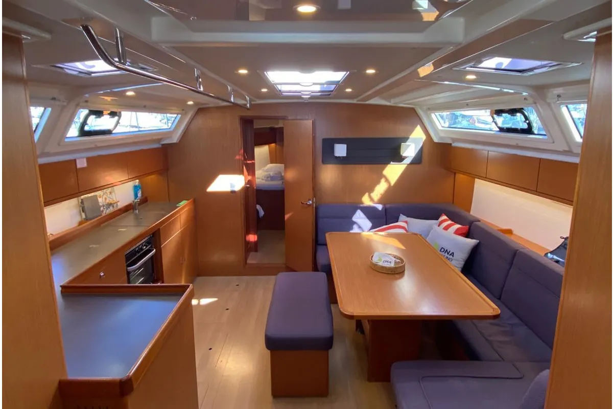 Salon of Protein, a Bavaria Cruiser 46 sailboat at Marmaris, Turkey