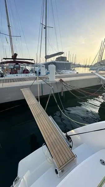 Branchia, a Lagoon 450 Fly catamaran at Naples, Italy