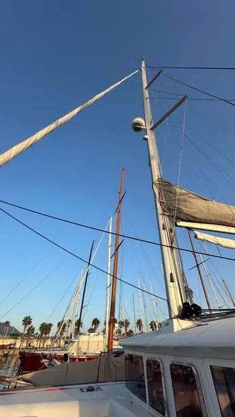 Branchia, a Lagoon 450 Fly catamaran at Naples, Italy