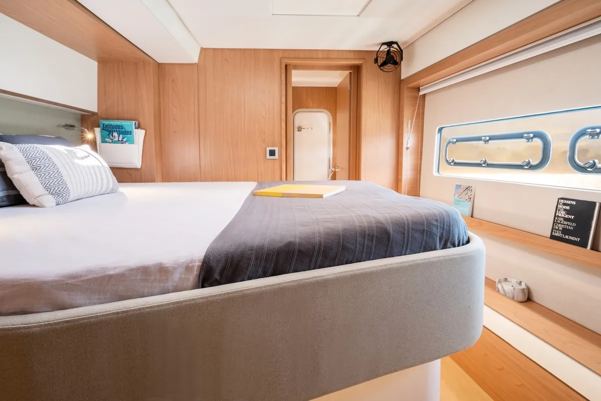 Cabin on Mastermind II, a Bali 5.4 catamaran at Alameda, United States