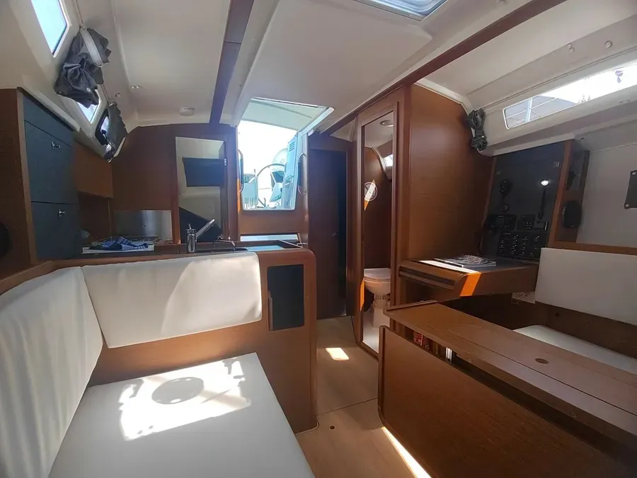Salon of Fig, a Jeanneau Sun Odyssey 349 sailboat at Pula, Croatia
