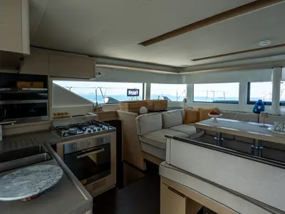 Galley of Sailuxe - Fichetto, a Lagoon 51 catamaran at Castellammare del Golfo, Italy