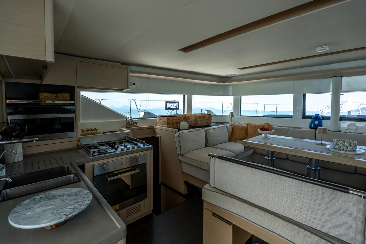 Galley of Sailuxe - Fichetto, a Lagoon 51 catamaran at Castellammare del Golfo, Italy