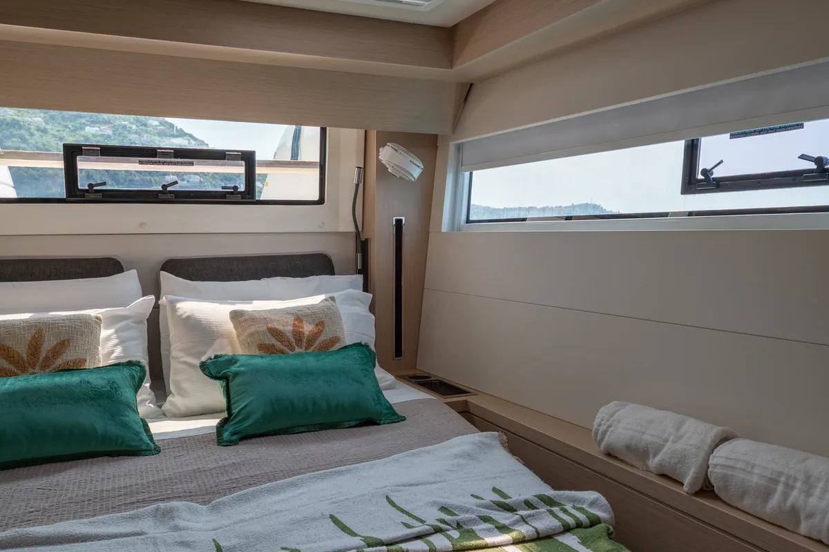 Cabin on Sailuxe - Fichetto, a Lagoon 51 catamaran at Castellammare del Golfo, Italy
