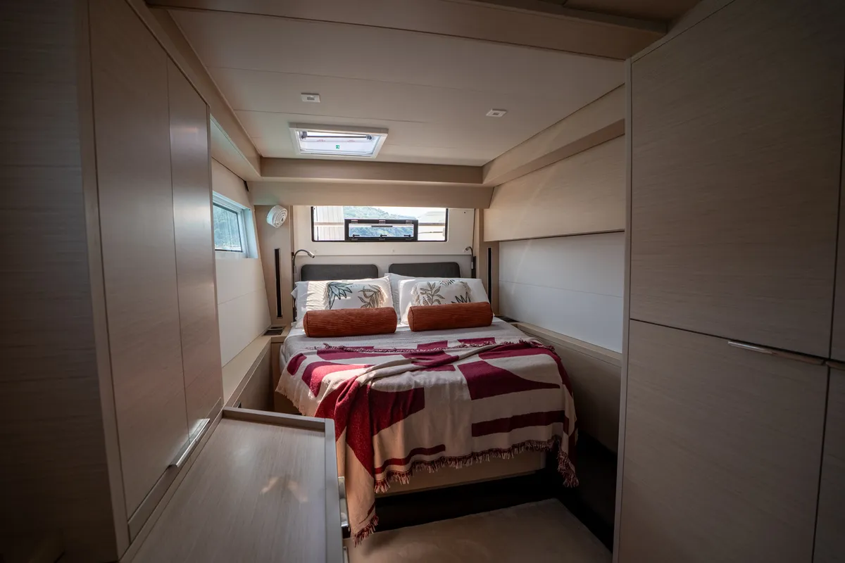 Cabin on Sailuxe - Fichetto, a Lagoon 51 catamaran at Castellammare del Golfo, Italy