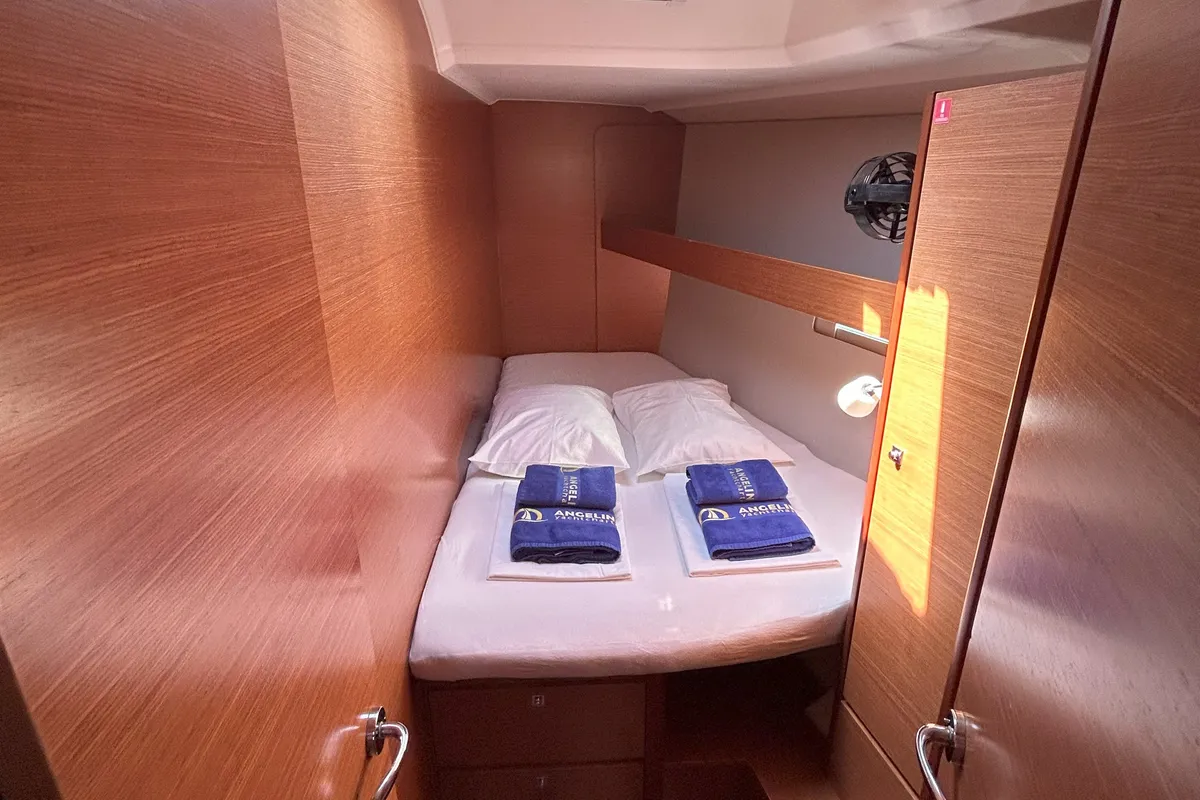 Cabin on Good Luck, a Dufour 460 GL sailboat at Primošten, Croatia