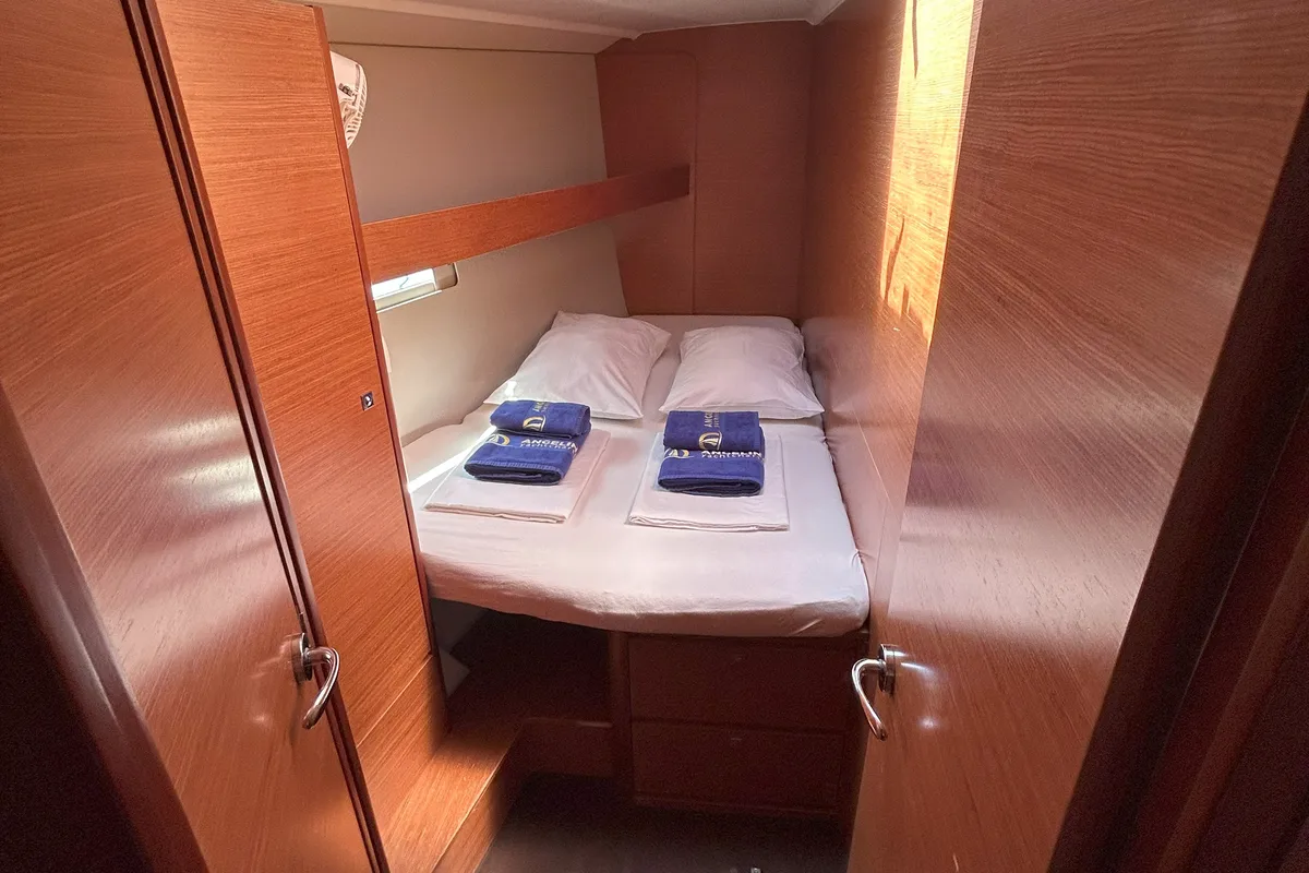 Cabin on Good Luck, a Dufour 460 GL sailboat at Primošten, Croatia