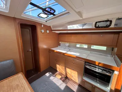 Galley of Good Luck, a Dufour 460 GL sailboat at Primošten, Croatia