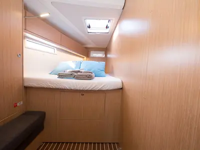 Cabin on Bamboo, a Bavaria Cruiser 51 sailboat at Marmaris, Turkey