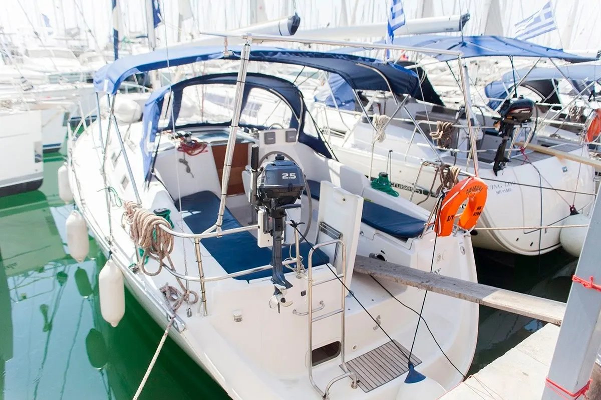 Exterior view of S/Y Ariadne, a Beneteau Oceanis 343 sailboat at Preveza, Greece