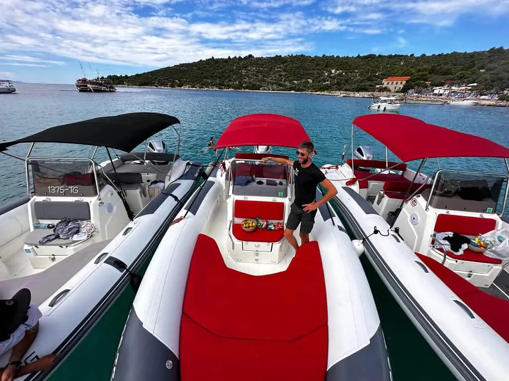 Deck of Marlin 790, a Marlin 790 Dynamic motorboat at Grad Trogir, Croatia