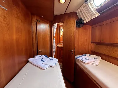 Comfort, a Vismara Starkel 56 sailboat at Cannigione, Italy