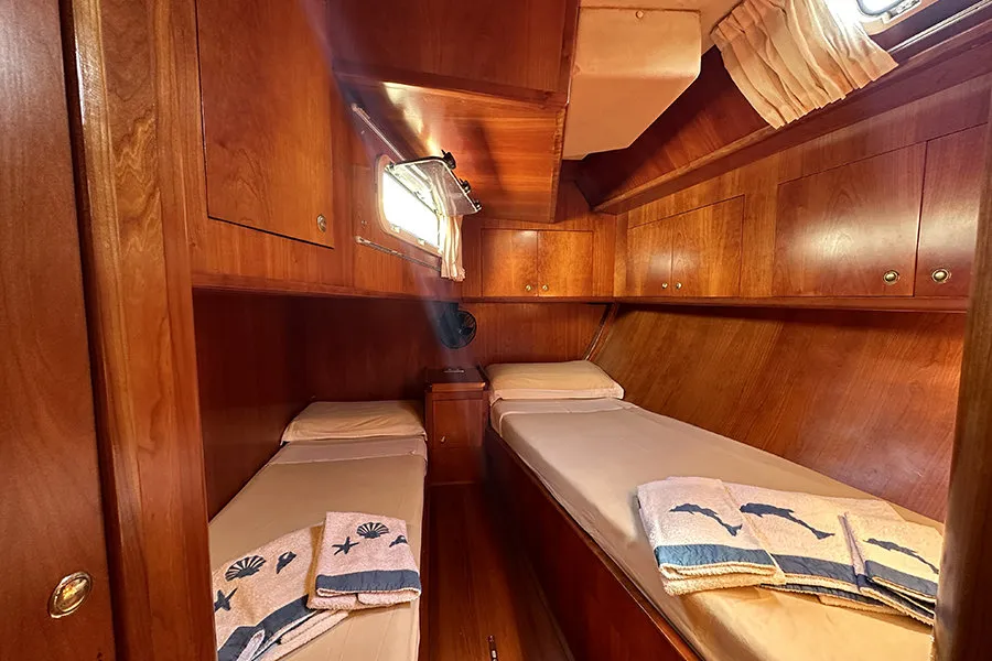 Comfort, a Vismara Starkel 56 sailboat at Cannigione, Italy