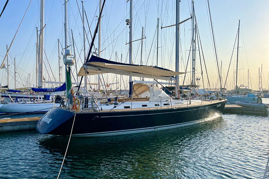 Comfort, a Vismara Starkel 56 sailboat at Cannigione, Italy