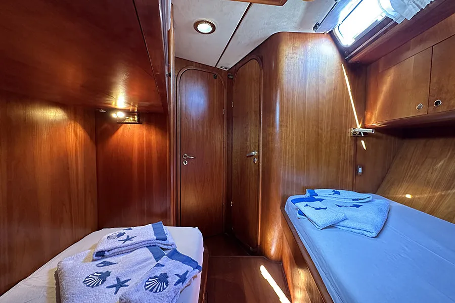 Comfort, a Vismara Starkel 56 sailboat at Cannigione, Italy