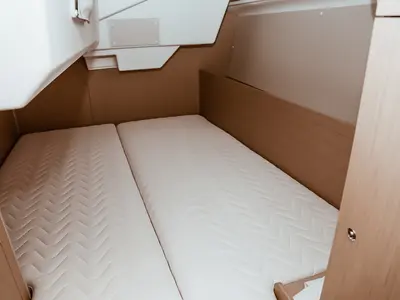 Cabin on Sea Wolf, a Beneteau Oceanis 38.1 sailboat at Punta Ala, Italy