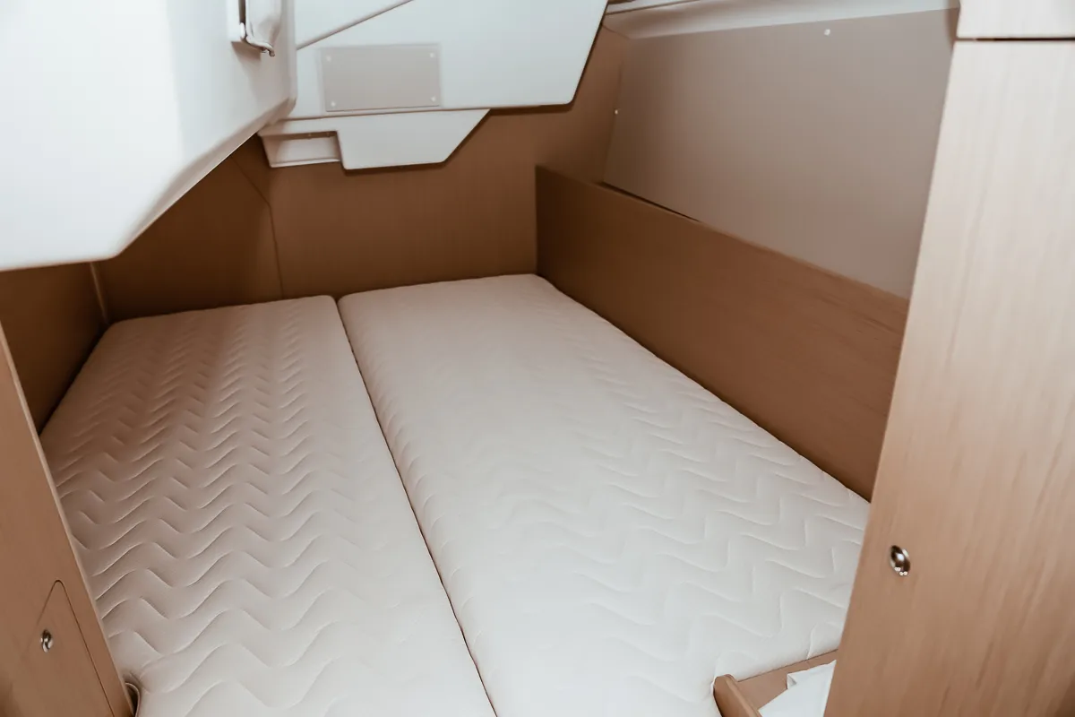 Cabin on Sea Wolf, a Beneteau Oceanis 38.1 sailboat at Punta Ala, Italy