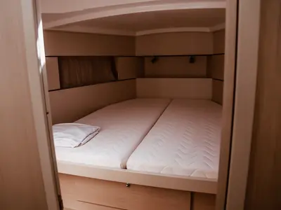 Cabin on Sea Wolf, a Beneteau Oceanis 38.1 sailboat at Punta Ala, Italy