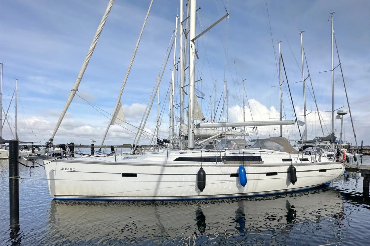 Exterior view of Jumbo, a Bavaria Cruiser 51 sailboat at Heiligenhafen, Germany