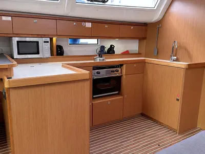 Galley of Jumbo, a Bavaria Cruiser 51 sailboat at Heiligenhafen, Germany
