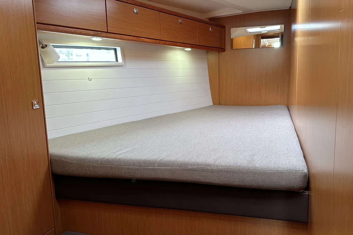 Cabin on Jumbo, a Bavaria Cruiser 51 sailboat at Heiligenhafen, Germany