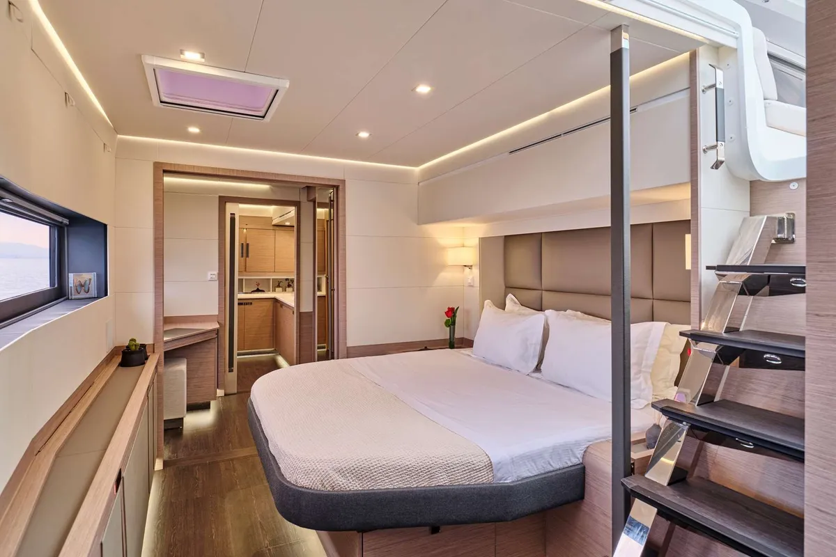 Stephanie, a Fountaine Pajot Alegria 67 catamaran at Municipal Unit of Nea Peramos, Greece