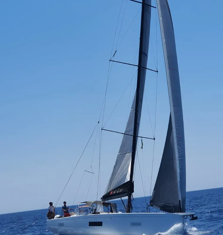 Oktana, a Beneteau First 53 sailboat at Lavrion, Greece
