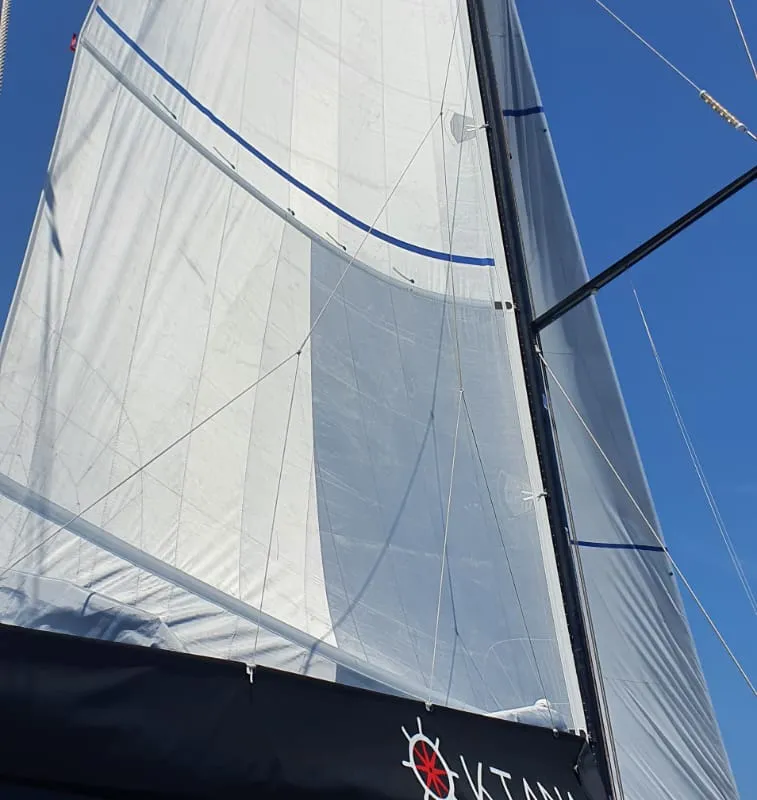 Oktana, a Beneteau First 53 sailboat at Lavrion, Greece