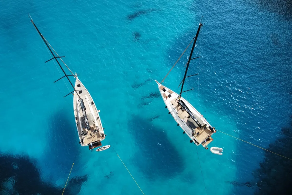 Oktana, a Beneteau First 53 sailboat at Lavrion, Greece