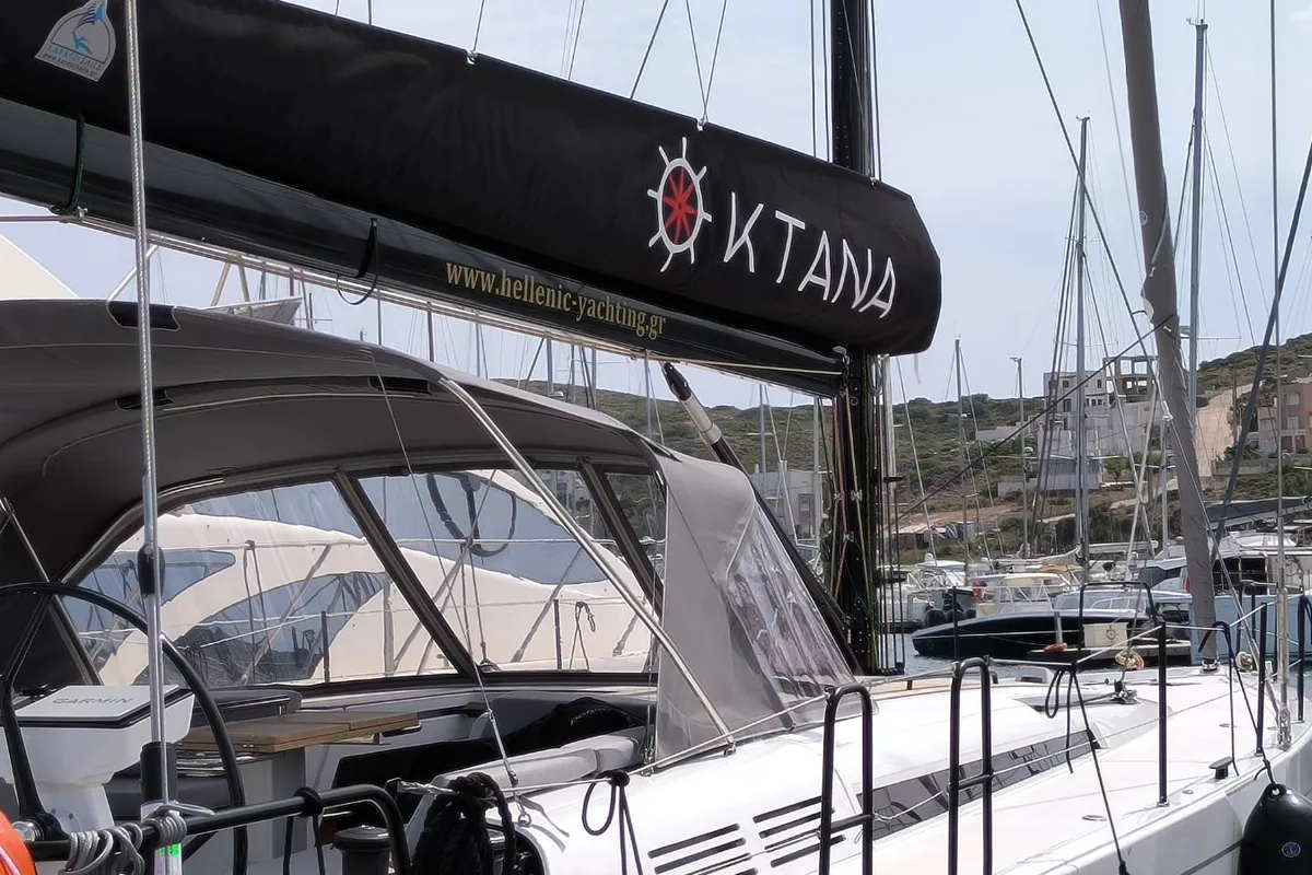 Oktana, a Beneteau First 53 sailboat at Lavrion, Greece