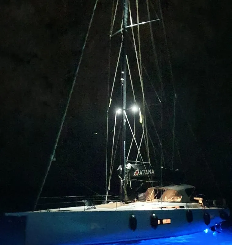 Oktana, a Beneteau First 53 sailboat at Lavrion, Greece