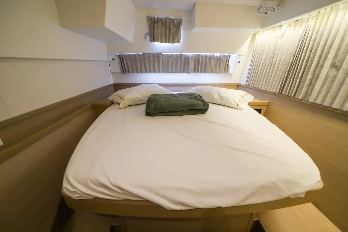 Cabin on Panella - Premium Line, a Lagoon 42 catamaran at Olbia, Italy