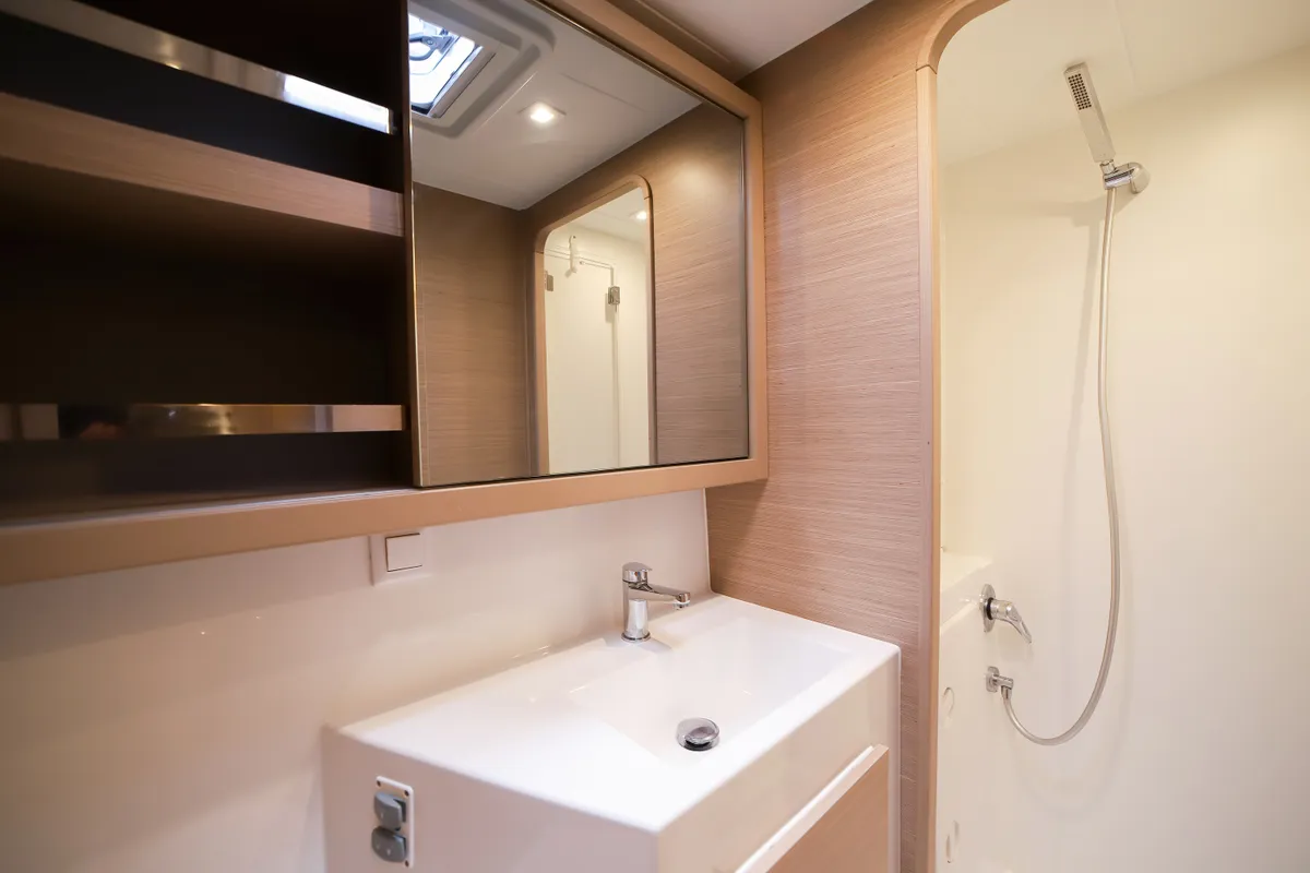 Head on Panella - Premium Line, a Lagoon 42 catamaran at Olbia, Italy