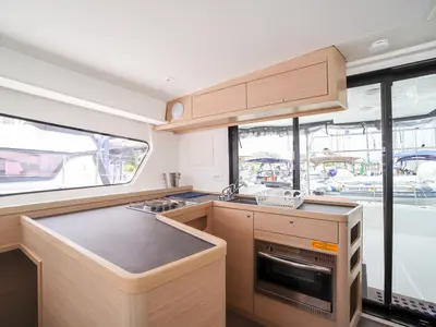 Galley of Panella - Premium Line, a Lagoon 42 catamaran at Olbia, Italy