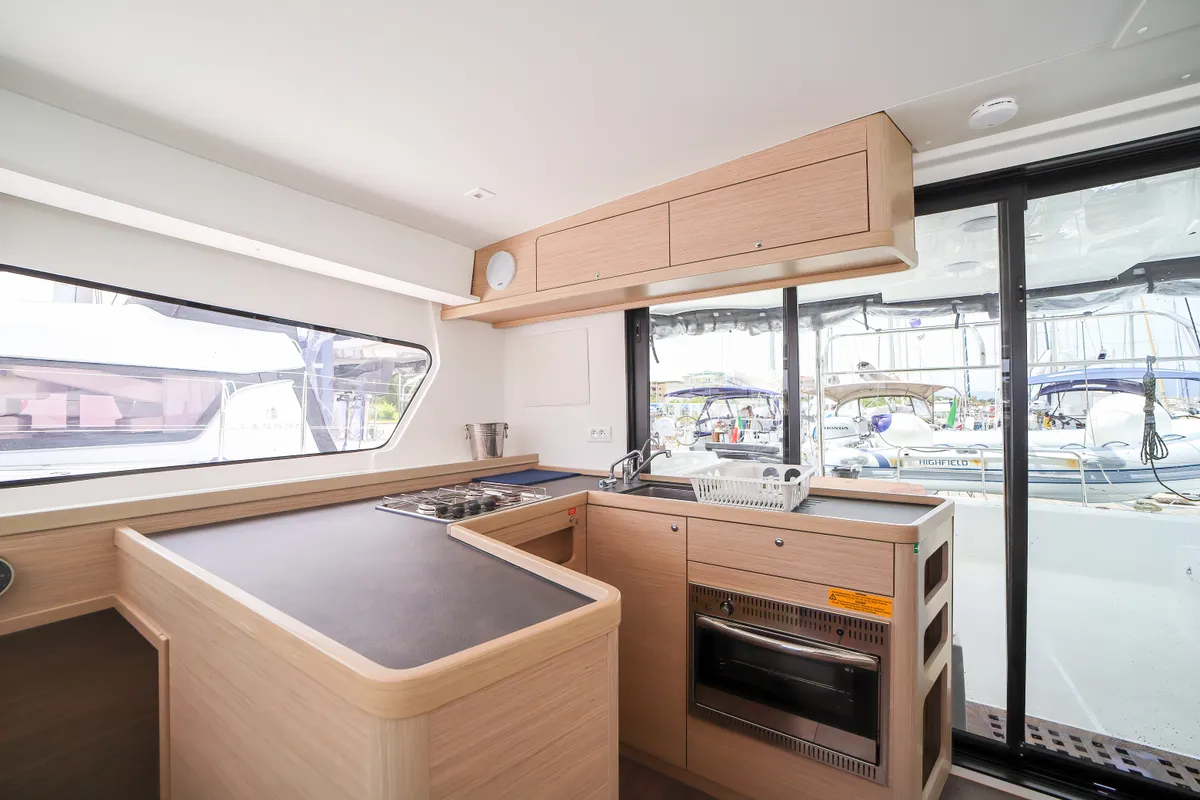 Galley of Panella - Premium Line, a Lagoon 42 catamaran at Olbia, Italy