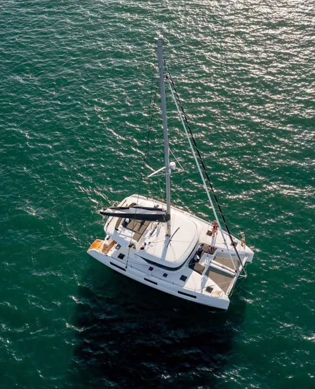 Exterior view of Excellence, a Lagoon 46 catamaran at Grad Trogir, Croatia