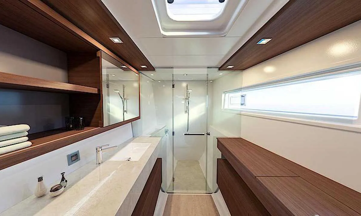 Head on Excellence, a Lagoon 46 catamaran at Grad Trogir, Croatia