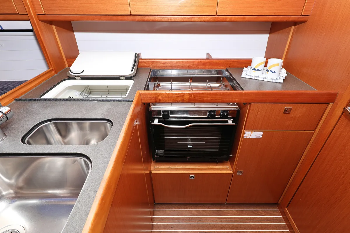 Galley of Angelic, a Bavaria Cruiser 37 sailboat at Grad Biograd na Moru, Croatia