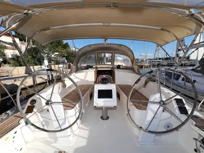 Cockpit of Angelic, a Bavaria Cruiser 37 sailboat at Grad Biograd na Moru, Croatia