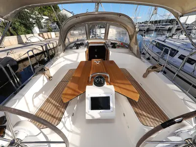 Deck of Angelic, a Bavaria Cruiser 37 sailboat at Grad Biograd na Moru, Croatia