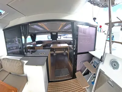 Salon of Anila, a Fountaine Pajot Helia 44 catamaran at Road Town, British Virgin Islands