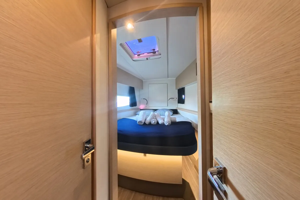 Cabin on Anila, a Fountaine Pajot Helia 44 catamaran at Road Town, British Virgin Islands