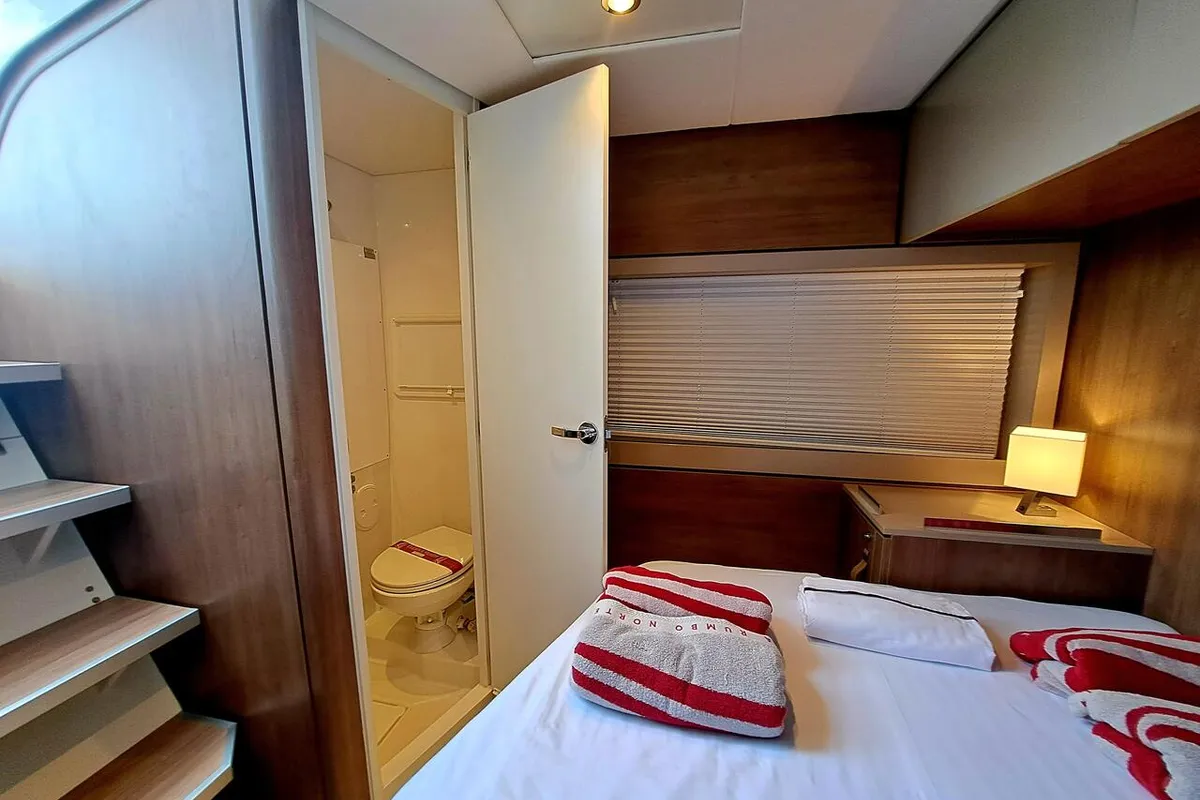 Cabin on Cancelli del Cielo, a Bali 4.6 catamaran at Sant Antoni de Portmany, Spain