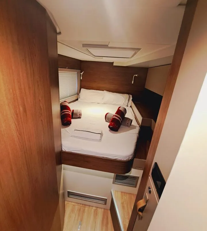 Cabin on Cancelli del Cielo, a Bali 4.6 catamaran at Sant Antoni de Portmany, Spain