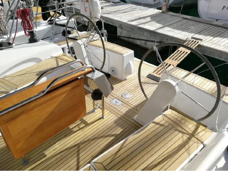 Cockpit of Mickey, a Hanse 415 sailboat at Primošten, Croatia