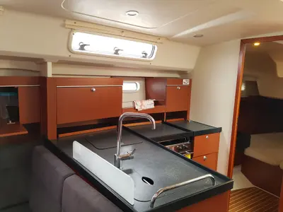 Galley of Mickey, a Hanse 415 sailboat at Primošten, Croatia